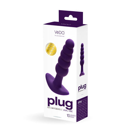 VeDO Plug Rechargeable Silicone Vibrating Anal Plug Purple-0